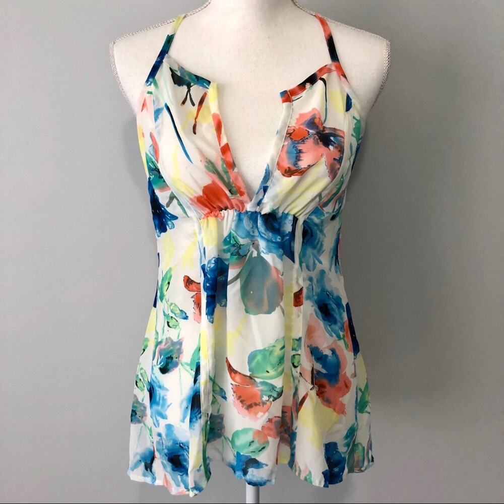 Buffalo David Bitton colorful floral tank top size small